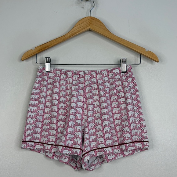 Roller Rabbit Hathi Polo Pajamas Womens XS Pink White Elephant Short Sleeve Pjs - Picture 12 of 16